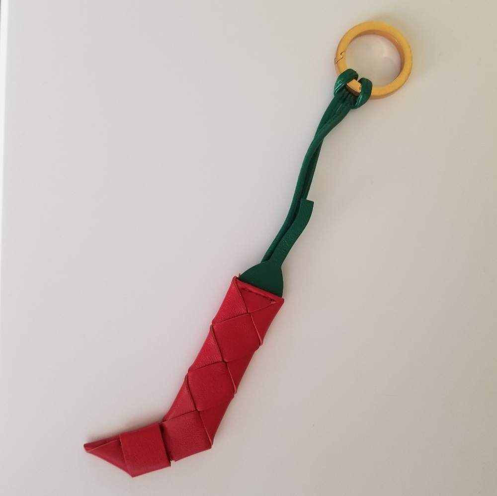 Bottega Veneta Pepper Leather Keychain